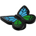 LEGO Schwarz Butterfly (Smooth) mit Blau und Green Dekoration (80674)