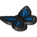 LEGO Schwarz Butterfly (Smooth) mit Blau und Weiß (80674 / 103358)