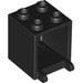 LEGO Black Container 2 x 2 x 2 with Recessed Studs (4345 / 30060)