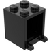 LEGO Zwart Container 2 x 2 x 2 met volle noppen (4345)