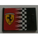 LEGO Zwart Kast 2 x 3 x 2 Deur met Ferrari logo en Checkered Vlag Sticker (4533)