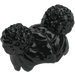LEGO Black Curly Hair with Middle Part and Two High Pigtail Buns (65579)