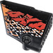 LEGO Black Curved Panel 13 Left with White and Orange Rhombuses and &#039;4X4&#039; Sticker (64394)