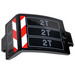 LEGO Black Curved Panel 3 x 6 x 3 with 2 T Red and White Danger Stripes left Sticker (24116)