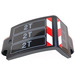 LEGO Black Curved Panel 3 x 6 x 3 with 2 T Red and White Danger Stripes right Sticker (24116)