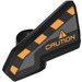 LEGO Black Curved Panel 8 Right with ‘CAUTION’ and Black and Orange Stripes Sticker (2389)