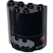 LEGO Black Cylinder 2 x 4 x 4 Half with Bat Sign, Alert Signs and &#039;Arrow&#039; Sticker (6218)
