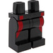 LEGO Zwart Deep Sea Minifigure Heupen en benen met Rood Strepen (3815 / 20584)