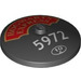 LEGO Noir Dish 4 x 4 avec &#039;Hogwarts Express&#039; et &#039;5972&#039; (Stud solide) (3960 / 92735)
