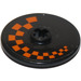 LEGO Black Disk 3 x 3 with Orange Checkered (Right) Sticker (2723)