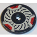 LEGO Black Disk 3 x 3 with White and Red Brake Rotor Sticker (2723)