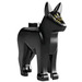 LEGO Nero Cane - Alsatian con Gold su Viso (67725 / 92586)