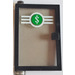 LEGO Black Door 1 x 4 x 5 Left with Transparent Black Glass with Dollar Sign Sticker (47899)