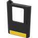 LEGO Schwarz Tür 1 x 4 x 5 Zug Links mit Gelb Stripe Aufkleber (4181)