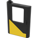 LEGO Black Door 1 x 4 x 5 Train Left with Yellow Triangle Sticker (4181)