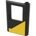 LEGO Schwarz Tür 1 x 4 x 5 Zug Recht mit Gelb Triangle Aufkleber (4182)