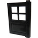 LEGO Black Door 1 x 4 x 5 with 4 Panes with 2 Points on Pivot (3861)
