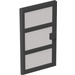 LEGO Schwarz Tür 1 x 4 x 6 mit 3 Panes und Transparent Schwarz Glas und Griff (76041)