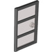 LEGO Black Door 1 x 4 x 6 with 3 Panes and Transparent Black Glass and Stud Handle (35166 / 60797)