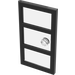 LEGO Black Door 1 x 4 x 6 with 3 Panes and Transparent Glass (35166)