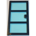 LEGO Black Door 1 x 4 x 6 with 3 Panes and Transparent Light Blue Glass (76041)