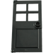 LEGO Black Door 1 x 4 x 6 with 4 Panes and Stud Handle (60623)