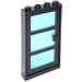 LEGO Black Door Frame 1 x 4 x 6 with Black Door with Transparent Light Blue Glass