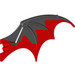 LEGO Zwart Draak Vleugel met Dark Rood Trailing Rand (57004)