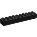 LEGO Schwarz Duplo Backstein 2 x 10 (2291)