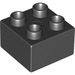 LEGO Black Duplo Brick 2 x 2 (3437 / 89461)