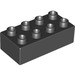 LEGO Black Duplo Brick 2 x 4 (3011 / 31459)