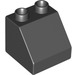 LEGO Noir Duplo Pente 2 x 2 x 1.5 (45°) (6474 / 67199)