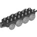 LEGO Black Duplo Train Base 2 x 8 with Medium Stone Gray Wheels (59131 / 64671)