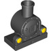 LEGO Black Duplo, Train Steam Engine Front with Yellow Lights Pattern (13531 / 13968)