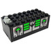 LEGO Zwart Electric 9V Accu Doos 4 x 8 x 2.333 Cover met Zilver / Groen Sticker (4760)