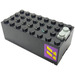 LEGO Negro Electric 9V Batería Caja 4 x 8 x 2.333 Cobertura con Amarillo &#039;11&#039; en Morado Background Pegatina (4760)