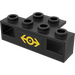 LEGO Noir Electric Train Light Prism 1 x 4 Titulaire avec Jaune Train logo Autocollant (2928)