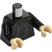 LEGO Black Emperor Palpatine with Tan Head, Stretchy Cape and Open Bottom Hood (White Pupils) Minifig Torso (973 / 76382)