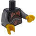 LEGO Zwart Evil Dwerg Torso met Koper Decoratie (973 / 88585)