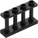 LEGO Noir Clôture Spindled 1 x 4 x 2 avec 4 tenons supérieurs (15332)