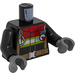 LEGO Zwart Brandweerman Minifiguur Torso (973 / 76382)