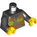 LEGO Noir Fireman&#039;s Torse avec Orange et Jaune Safety Vest (973 / 76382)