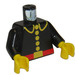 LEGO Zwart Brandweerman Torso met 5 Knoppen en Rood Riem (973)