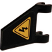 LEGO Black Flag 2 x 2 Angled with Electricity Warning Triangle Sticker without Flared Edge (44676)