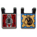 LEGO Zwart Vlag 2 x 2 met Zwart Scorpion Voorkant Kant en Gold Lion met Kroon Rug Kant zonder uitlopende rand (2335)