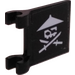 LEGO Black Flag 2 x 2 with Ninja Skull and Crossed Swords (Left) Sticker without Flared Edge (2335)