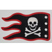 LEGO Black Flag 5 x 8 with Red Border and Skull and Crossbones (71303)