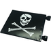 LEGO Black Flag 6 x 4 with 2 Connectors with skull and bones on both sides Sticker (2525 / 72176)