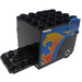 LEGO Zwart Flywheel Motor 9 x 4 x 8 x 3.33 met Vlam Sticker (54802)