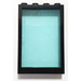 LEGO Black Frame 1 x 4 x 5 with Transparent Light Blue Glass